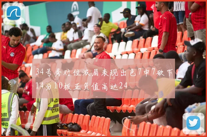 34号秀对位浓眉表现出色7中7砍下14分10板正负值高达24